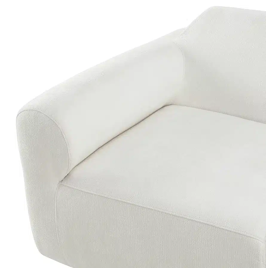 Goldoma Modern Curved L-Shape 3-Seater Sectional Sofa with Ottoman