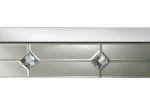 Goldoma modern mirrored console table with faux rhinestone accents in a living room entryway