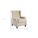 Goldoma Beige Microfiber Manual Club Recliner with Massage and Extendable Footrest – base detail