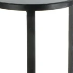 Goldoma 24 inch rustic black iron square end table in a living room setting
