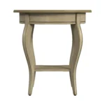 Goldoma 26 inch beige oval farmhouse end table with drawer and shelf
