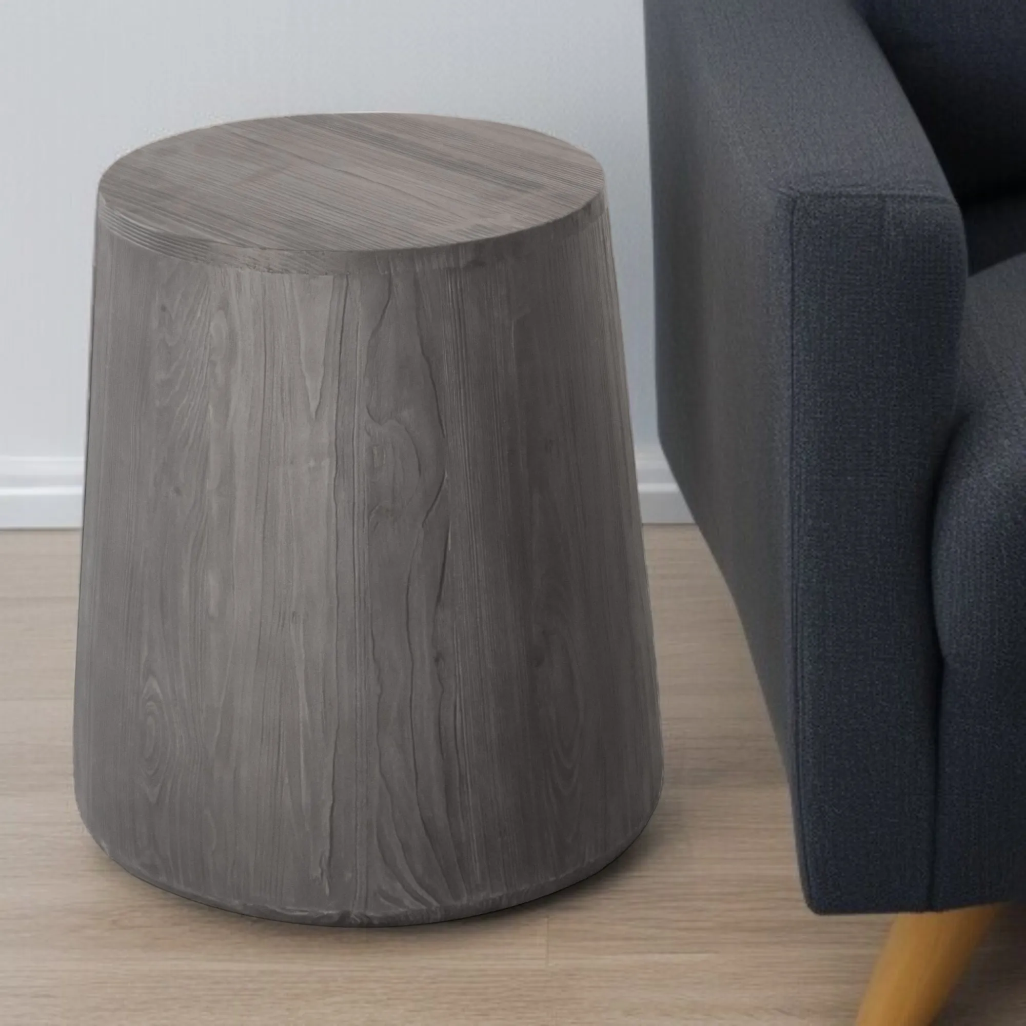 H3bae3d26674c43a5bba2f10cb5a161cdU.webp Goldoma 18-inch solid wood round end table in ebony distressed finish