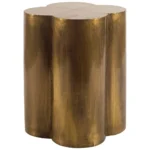 Goldoma 22 inch antique brass farmhouse end table with lower storage shelf in living room