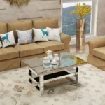 Goldoma convertible coffee table with adjustable height and tempered glass top in modern design
