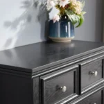 Goldoma modern solid wood 6 drawer dresser in bedroom with adjustable height