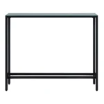 Goldoma 36 inch black mirrored glass console table for entryway with reflective glass top and modern design