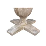 Goldoma 26 inch brown marble and solid wood round end table in a living room setting