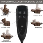 Goldoma brown faux leather power lift recliner with heat and massage, dual motor, and hidden cup holders