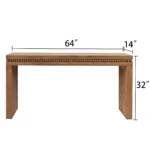 Goldoma 64-inch modern solid wood luxury console table for entryway and living room