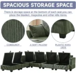 Goldoma Modern Corduroy U-Shaped Modular Sofa Bed with Memory Foam and Wood Legs – styled in a modern Sofas setting
