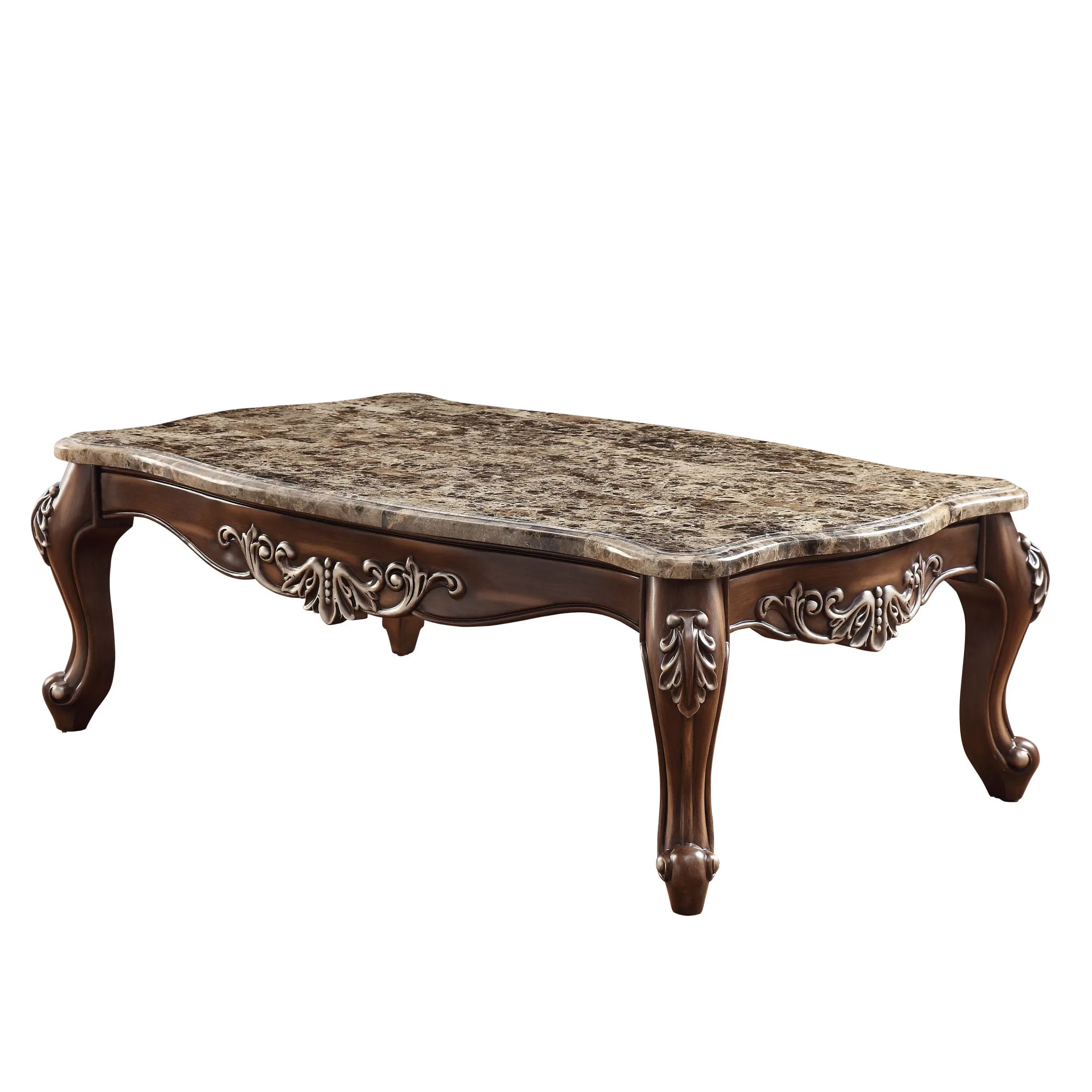 H3f4dde8b278142fa9ee2aaa955d790155.webp Goldoma 57 inch faux marble coffee table with oak base in living room
