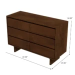 Goldoma Dubrovnik solid wood dresser with 6 drawers in natural wood finish modern style