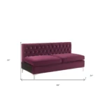 Goldoma 69-inch burgundy boucle velvet modular sofa with silver legs - modular velvet sofa in living room