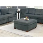 Goldoma modular u-shaped sectional sofa in gray chenille with corner wedge and ottoman in living room