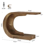 43.3 inch mid-century console table in natural MDF wood finish for entryway and living room decor