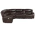 Dark Brown Convertible Square Power Reclining Sectional Sofa Set