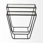 Glass console table with mirrored brass frame in modern entryway decor - Goldoma 10 inch narrow table