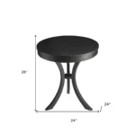 Goldoma 26 inch distressed black end table in a living room setting