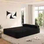 Modular Convertible L-Shape Sectional Sofa, Corduroy Upholstered Couch with Tufted Back, No Assembly Required
