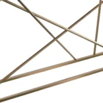 52-inch faux marble console table in gray and gold with storage shelf in living room