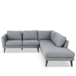 Goldoma Benson Grey Fabric Right-Facing Chaise Sectional Sofa in a modern living room
