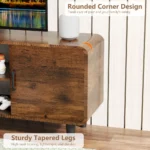 Goldoma 55 inch TV stand with storage cabinets in rustic brown finish