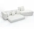 Goldoma 2-in-1 Convertible Sofa Bed with Pillows – Beige Lamb Velvet