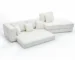 Goldoma 2-in-1 Convertible Sofa Bed with Pillows – Beige Lamb Velvet