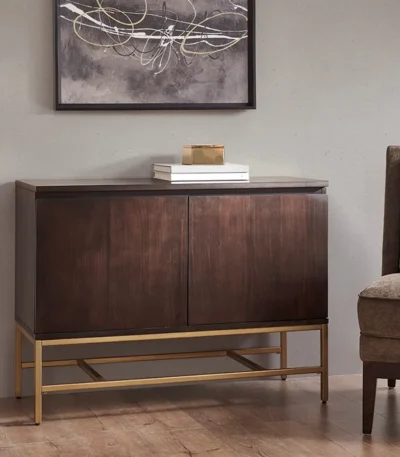 Modern solid wood lighted accent cabinet with adjustable mirror for bedroom makeup storage
