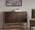 Modern Solid Wood Lighted Accent Cabinet with Mirror