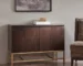 Modern Solid Wood Lighted Accent Cabinet with Mirror