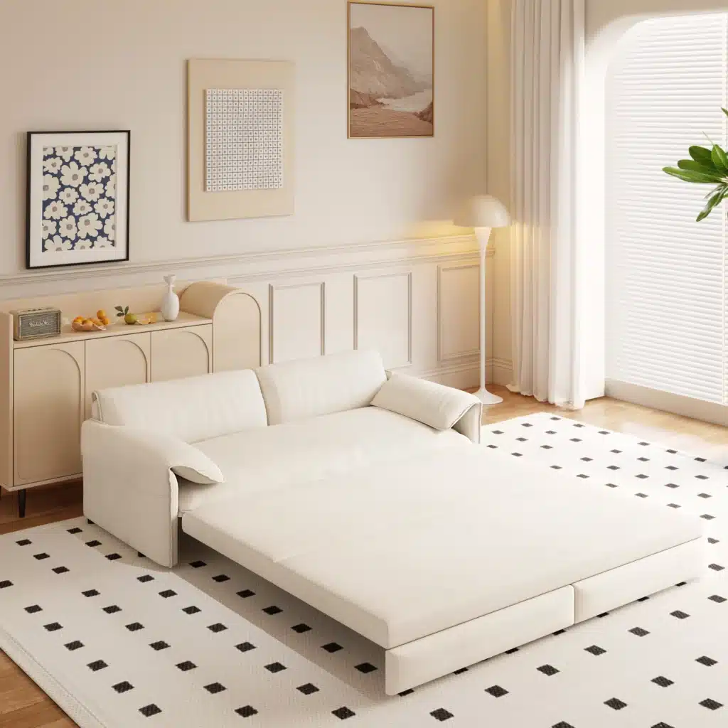 Goldoma 3-in-1 Convertible Velvet Sofa Bed with Storage - Reclining Sleeper for Living Room
