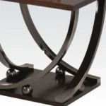 Goldoma small entryway table in black and brown in a modern entryway
