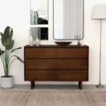 Goldoma Dubrovnik solid wood dresser with 6 drawers in natural wood finish modern style