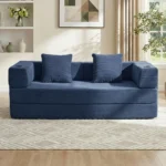 Goldoma modular corduroy sofa bed 2-seater in modern living room
