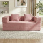 Goldoma modular corduroy sofa bed 2-seater in modern living room