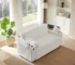 White Sectional Loveseat Sleeper Sofa with Storage Armrest & USB Port