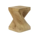 Goldoma twisted side table – natural wood-like magnesium oxide accent table for indoor or outdoor use