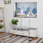 Best TV floor stand for 32-65 inch TVs - Goldoma height-adjustable universal TV stand with black finish