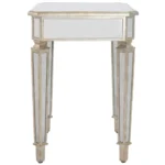 Silver distressed glass end table - Goldoma 26 inch square side table with solid wood frame in living room