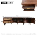Goldoma Rattan-Inspired TV Stand with LED Lights - Dark Brown media console for TVs up to 80 inches