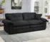 Goldoma 84" Chenille Convertible Sofa Loveseat with Memory Foam and 2 Throw Pillows - Black