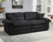 Goldoma 84" Chenille Convertible Sofa Loveseat with Memory Foam and 2 Throw Pillows - Black