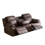Free Shipping in Stock Modern Living Room Furniture Leather Electric 3 Seater Recliner Sofa Set - Image 9