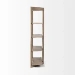 Goldoma 72-inch solid wood bookcase with four shelves in industrial design, warm brown finish for home office