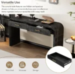 Goldoma solid wood console table with two drawers in a modern living room setting