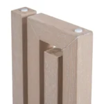 Modern oak veneer console table with distinctive side shapes in entryway