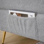 Goldoma convertible teddy loveseat with side pocket and foldable sleeper bed in modern living room