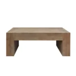 Goldoma 49-inch farmhouse coffee table in black engineered wood with antique finish, placed in a living room
