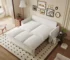 Goldoma 2-Seater Velvet Convertible Sleeper Sofa with Pillow & Blanket Set